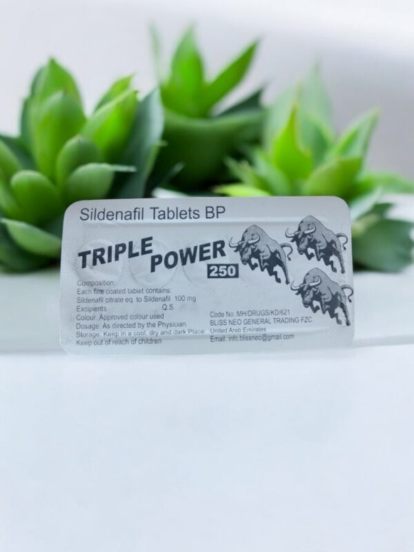 TRIPLE POWER-250 Sildenafil Tablets BP | Maximum Strength, Energy & Performance Booster